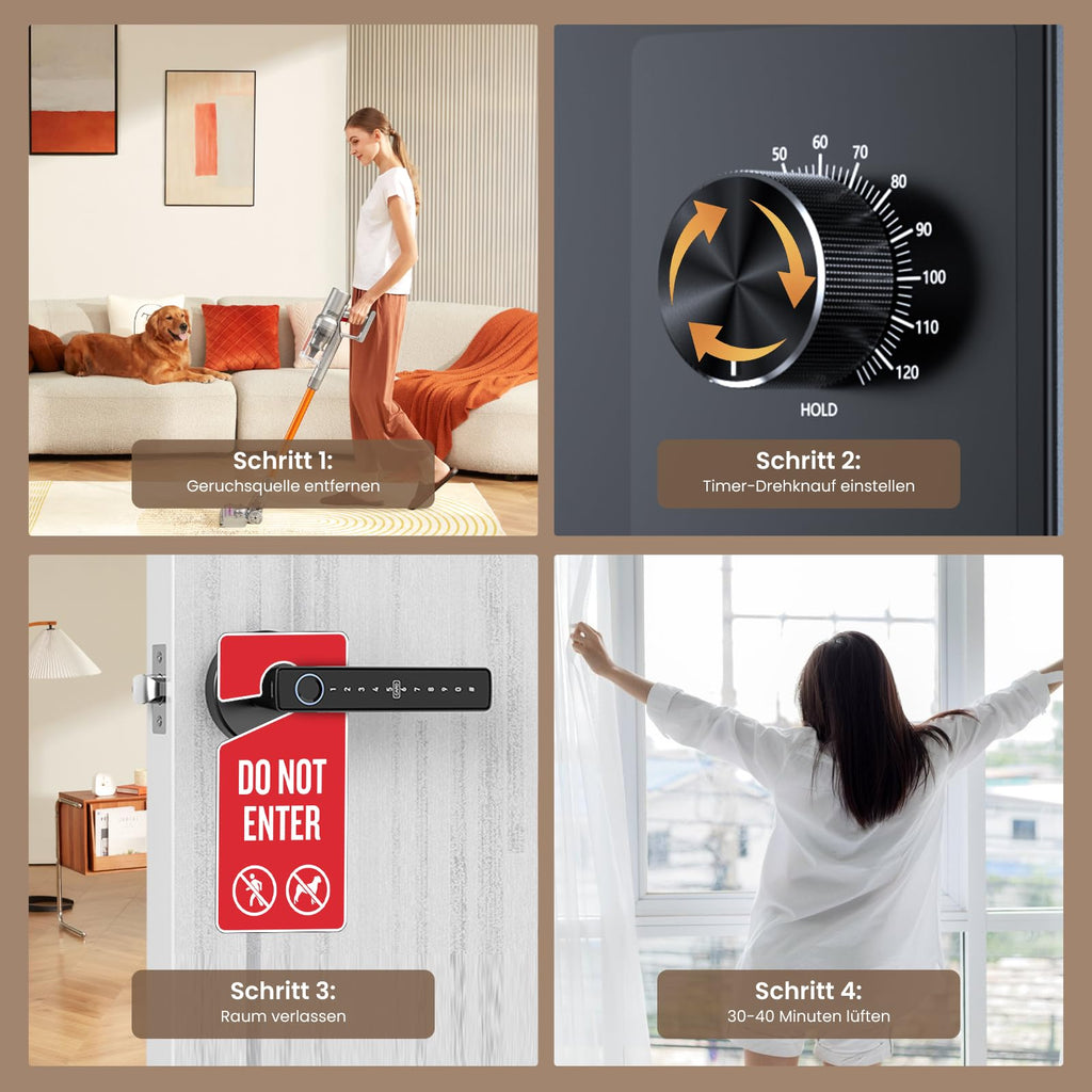 Ozongenerator 40000mg/h Ozongerät, Ozonisator Industrieller O3 Ozon Luftreiniger mit 120 Min Timer für 300㎡,Ozone Generator für Auto Wohnung Garagen Raum Hotels Küche Haustiere, Reinigen Gerüche
